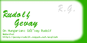 rudolf gevay business card